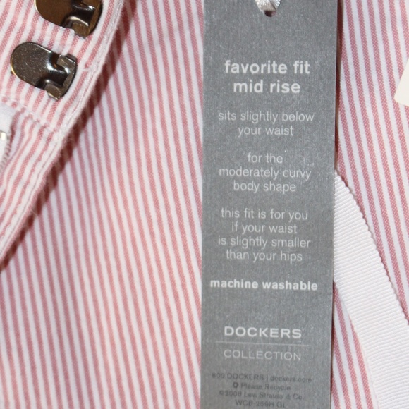 Dockers, Favorite fit stripped pink and white seersucker Capri pants - Picture 7 of 9